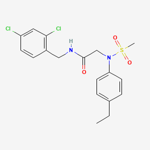 molecular formula C18H20Cl2N2O3S B3627619 N-(2,4-dichlorobenzyl)-N~2~-(4-ethylphenyl)-N~2~-(methylsulfonyl)glycinamide 