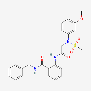 molecular formula C24H25N3O5S B3627625 N-benzyl-2-{[N-(3-methoxyphenyl)-N-(methylsulfonyl)glycyl]amino}benzamide 