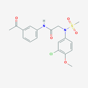 molecular formula C18H19ClN2O5S B3627633 N~1~-(3-acetylphenyl)-N~2~-(3-chloro-4-methoxyphenyl)-N~2~-(methylsulfonyl)glycinamide 