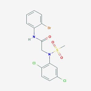 molecular formula C15H13BrCl2N2O3S B3627650 N-(2-bromophenyl)-N~2~-(2,5-dichlorophenyl)-N~2~-(methylsulfonyl)glycinamide 