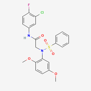 molecular formula C22H20ClFN2O5S B3627693 N~1~-(3-chloro-4-fluorophenyl)-N~2~-(2,5-dimethoxyphenyl)-N~2~-(phenylsulfonyl)glycinamide 