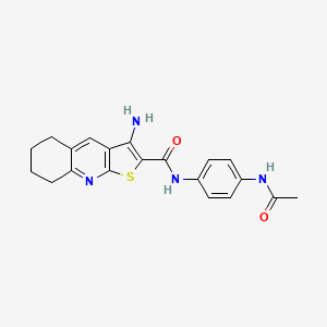 molecular formula C20H20N4O2S B3627728 N-[4-(acetylamino)phenyl]-3-amino-5,6,7,8-tetrahydrothieno[2,3-b]quinoline-2-carboxamide 