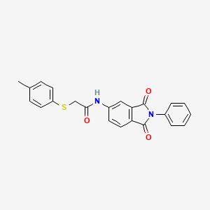molecular formula C23H18N2O3S B3627754 N-(1,3-dioxo-2-phenyl-2,3-dihydro-1H-isoindol-5-yl)-2-[(4-methylphenyl)thio]acetamide 