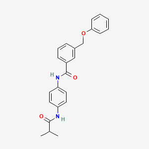 molecular formula C24H24N2O3 B3627837 N-[4-(2-methylpropanoylamino)phenyl]-3-(phenoxymethyl)benzamide 