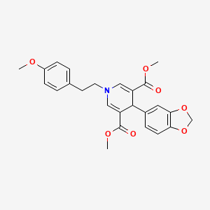 molecular formula C25H25NO7 B3627867 dimethyl 4-(1,3-benzodioxol-5-yl)-1-[2-(4-methoxyphenyl)ethyl]-1,4-dihydro-3,5-pyridinedicarboxylate 