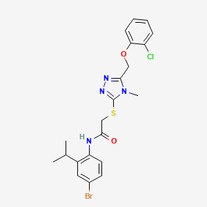 molecular formula C21H22BrClN4O2S B3627933 N-(4-bromo-2-propan-2-ylphenyl)-2-[[5-[(2-chlorophenoxy)methyl]-4-methyl-1,2,4-triazol-3-yl]sulfanyl]acetamide 