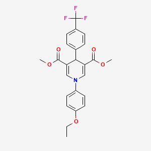 molecular formula C24H22F3NO5 B3627955 dimethyl 1-(4-ethoxyphenyl)-4-[4-(trifluoromethyl)phenyl]-1,4-dihydro-3,5-pyridinedicarboxylate 