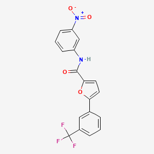 molecular formula C18H11F3N2O4 B3627961 N-(3-nitrophenyl)-5-[3-(trifluoromethyl)phenyl]furan-2-carboxamide 