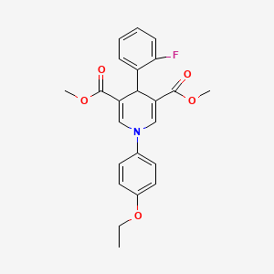 molecular formula C23H22FNO5 B3627979 dimethyl 1-(4-ethoxyphenyl)-4-(2-fluorophenyl)-1,4-dihydro-3,5-pyridinedicarboxylate 