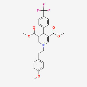 molecular formula C25H24F3NO5 B3628024 dimethyl 1-[2-(4-methoxyphenyl)ethyl]-4-[4-(trifluoromethyl)phenyl]-1,4-dihydro-3,5-pyridinedicarboxylate 