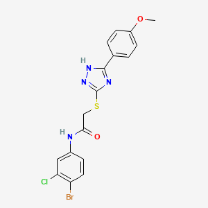 molecular formula C17H14BrClN4O2S B3628041 N-(4-bromo-3-chlorophenyl)-2-{[5-(4-methoxyphenyl)-4H-1,2,4-triazol-3-yl]sulfanyl}acetamide 
