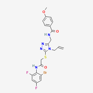 molecular formula C22H20BrF2N5O3S B3628047 N-{[5-({2-[(2-bromo-4,6-difluorophenyl)amino]-2-oxoethyl}sulfanyl)-4-(prop-2-en-1-yl)-4H-1,2,4-triazol-3-yl]methyl}-4-methoxybenzamide 