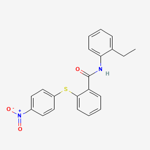 molecular formula C21H18N2O3S B3628051 N-(2-ethylphenyl)-2-(4-nitrophenyl)sulfanylbenzamide 