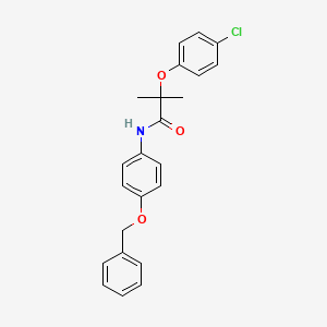 molecular formula C23H22ClNO3 B3628077 N-[4-(benzyloxy)phenyl]-2-(4-chlorophenoxy)-2-methylpropanamide 
