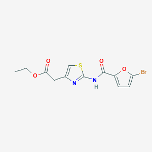 molecular formula C12H11BrN2O4S B3628129 ETHYL 2-[2-(5-BROMOFURAN-2-AMIDO)-1,3-THIAZOL-4-YL]ACETATE 