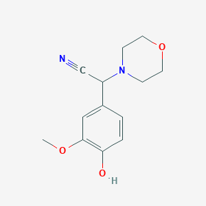 molecular formula C13H16N2O3 B362817 (4-Hydroxy-3-methoxyphenyl)(4-morpholinyl)acetonitrile CAS No. 328022-14-6