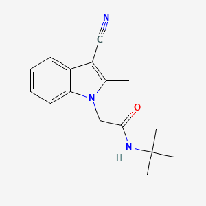 molecular formula C16H19N3O B3628197 N-(tert-butyl)-2-(3-cyano-2-methyl-1H-indol-1-yl)acetamide 