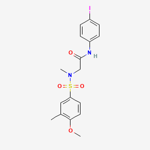 molecular formula C17H19IN2O4S B3628223 N-(4-iodophenyl)-N~2~-[(4-methoxy-3-methylphenyl)sulfonyl]-N~2~-methylglycinamide 
