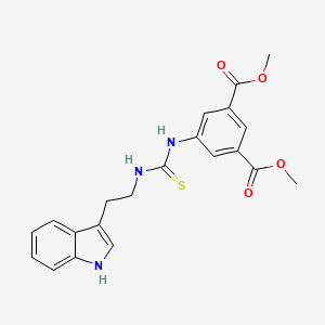 molecular formula C21H21N3O4S B3628260 dimethyl 5-[({[2-(1H-indol-3-yl)ethyl]amino}carbonothioyl)amino]isophthalate 