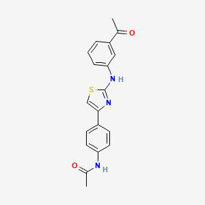 molecular formula C19H17N3O2S B3628272 N-[4-[2-(3-acetylanilino)-1,3-thiazol-4-yl]phenyl]acetamide 
