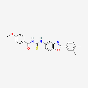 molecular formula C24H21N3O3S B3628297 N-({[2-(3,4-dimethylphenyl)-1,3-benzoxazol-5-yl]amino}carbonothioyl)-4-methoxybenzamide 