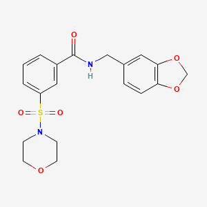 molecular formula C19H20N2O6S B3628302 N-(1,3-benzodioxol-5-ylmethyl)-3-(4-morpholinylsulfonyl)benzamide 