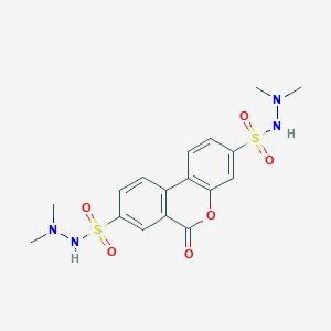 molecular formula C17H20N4O6S2 B3628326 N'~3~,N'~3~,N'~8~,N'~8~-tetramethyl-6-oxo-6H-benzo[c]chromene-3,8-disulfonohydrazide 
