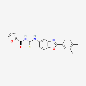 molecular formula C21H17N3O3S B3628354 N-({[2-(3,4-dimethylphenyl)-1,3-benzoxazol-5-yl]amino}carbonothioyl)-2-furamide 