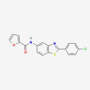 molecular formula C18H11ClN2O2S B3628373 N-[2-(4-chlorophenyl)-1,3-benzothiazol-5-yl]furan-2-carboxamide 