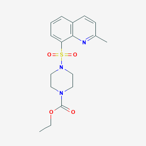 molecular formula C17H21N3O4S B3628421 ethyl 4-[(2-methyl-8-quinolinyl)sulfonyl]-1-piperazinecarboxylate 