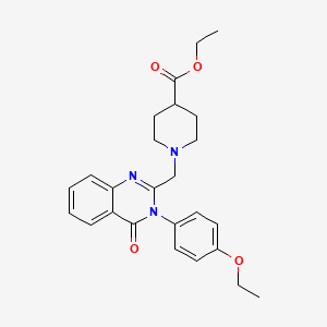 molecular formula C25H29N3O4 B3628459 ethyl 1-{[3-(4-ethoxyphenyl)-4-oxo-3,4-dihydro-2-quinazolinyl]methyl}-4-piperidinecarboxylate 