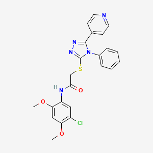 molecular formula C23H20ClN5O3S B3628544 N-(5-chloro-2,4-dimethoxyphenyl)-2-{[4-phenyl-5-(pyridin-4-yl)-4H-1,2,4-triazol-3-yl]sulfanyl}acetamide 