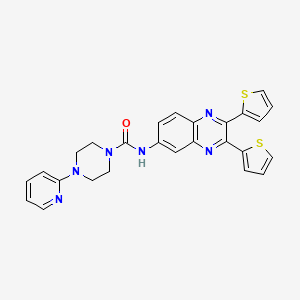 molecular formula C26H22N6OS2 B3628559 N-(2,3-dithiophen-2-ylquinoxalin-6-yl)-4-pyridin-2-ylpiperazine-1-carboxamide 