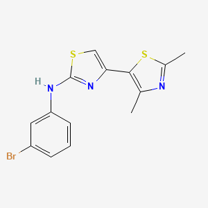 molecular formula C14H12BrN3S2 B3628657 N-(3-bromophenyl)-4-(2,4-dimethyl-1,3-thiazol-5-yl)-1,3-thiazol-2-amine 