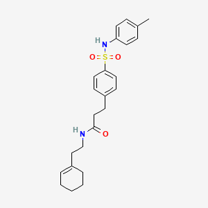 molecular formula C24H30N2O3S B3628815 N-[2-(1-cyclohexen-1-yl)ethyl]-3-(4-{[(4-methylphenyl)amino]sulfonyl}phenyl)propanamide 