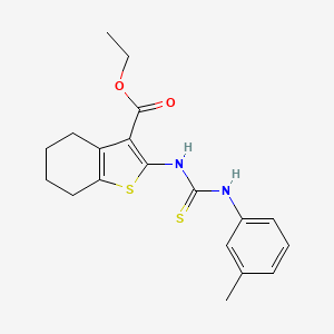 molecular formula C19H22N2O2S2 B3628818 ethyl 2-({[(3-methylphenyl)amino]carbonothioyl}amino)-4,5,6,7-tetrahydro-1-benzothiophene-3-carboxylate 