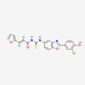 molecular formula C21H14BrN3O4S B3628843 N-({[2-(3-bromo-4-hydroxyphenyl)-1,3-benzoxazol-5-yl]amino}carbonothioyl)-3-(2-furyl)acrylamide 