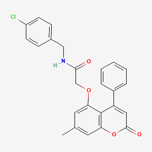 molecular formula C25H20ClNO4 B3628899 N-[(4-CHLOROPHENYL)METHYL]-2-[(7-METHYL-2-OXO-4-PHENYL-2H-CHROMEN-5-YL)OXY]ACETAMIDE 