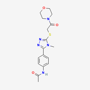 molecular formula C17H21N5O3S B3628953 N-[4-(4-methyl-5-{[2-(4-morpholinyl)-2-oxoethyl]thio}-4H-1,2,4-triazol-3-yl)phenyl]acetamide 