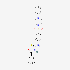 molecular formula C24H24N4O3S2 B3628989 N-[({4-[(4-phenyl-1-piperazinyl)sulfonyl]phenyl}amino)carbonothioyl]benzamide 
