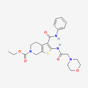 molecular formula C23H28N4O5S B3629038 ethyl 3-(anilinocarbonyl)-2-[(4-morpholinylacetyl)amino]-4,7-dihydrothieno[2,3-c]pyridine-6(5H)-carboxylate 