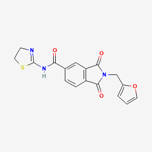 molecular formula C17H13N3O4S B3629077 N-(4,5-dihydro-1,3-thiazol-2-yl)-2-(2-furylmethyl)-1,3-dioxo-5-isoindolinecarboxamide 