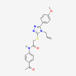molecular formula C22H22N4O3S B3629137 N-(4-acetylphenyl)-2-[[5-(4-methoxyphenyl)-4-prop-2-enyl-1,2,4-triazol-3-yl]sulfanyl]acetamide 