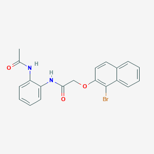 molecular formula C20H17BrN2O3 B3629140 N-(2-acetamidophenyl)-2-(1-bromonaphthalen-2-yl)oxyacetamide 