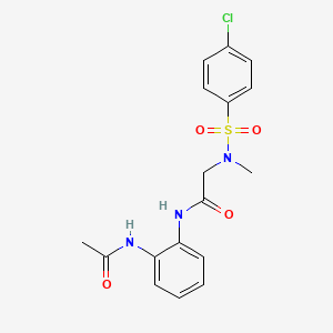 molecular formula C17H18ClN3O4S B3629174 N-(2-acetamidophenyl)-2-[(4-chlorophenyl)sulfonyl-methylamino]acetamide 