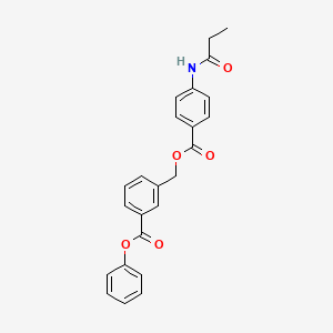 molecular formula C24H21NO5 B3629253 phenyl 3-({[4-(propionylamino)benzoyl]oxy}methyl)benzoate 