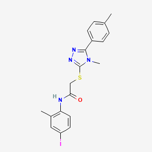molecular formula C19H19IN4OS B3629264 N-(4-iodo-2-methylphenyl)-2-{[4-methyl-5-(4-methylphenyl)-4H-1,2,4-triazol-3-yl]sulfanyl}acetamide 