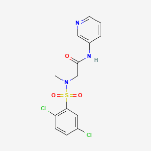 molecular formula C14H13Cl2N3O3S B3629303 N~2~-[(2,5-dichlorophenyl)sulfonyl]-N~2~-methyl-N~1~-3-pyridinylglycinamide 