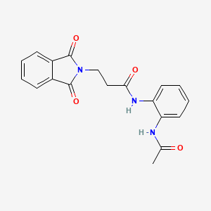 molecular formula C19H17N3O4 B3629319 N-(2-acetamidophenyl)-3-(1,3-dioxoisoindol-2-yl)propanamide 