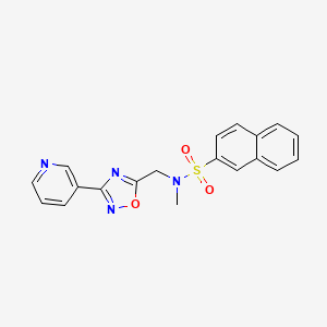 molecular formula C19H16N4O3S B3629325 N-methyl-N-{[3-(3-pyridinyl)-1,2,4-oxadiazol-5-yl]methyl}-2-naphthalenesulfonamide 